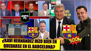 XAVI HERNÁNDEZ se queda en el BARCELONA por el CAOS que vive el club. Su imagen, devaluada | ESPN FC