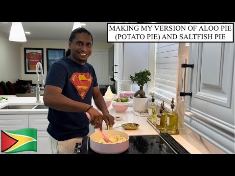MAKING MY VERSION OF ALOO PIE (POTATO PIE) AND SALTFISH PIE