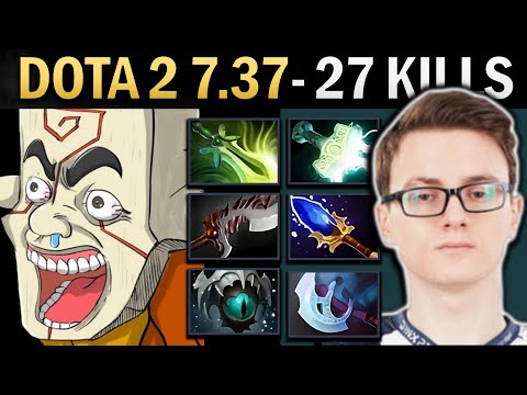 Juggernaut Gameplay Miracle with Mjolnir and 21 Kills - Dota 7.37