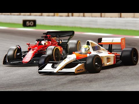 Ferrari F1 2022 F1-75 vs McLaren F1 1991 Ayrton Senna at Bharain GP