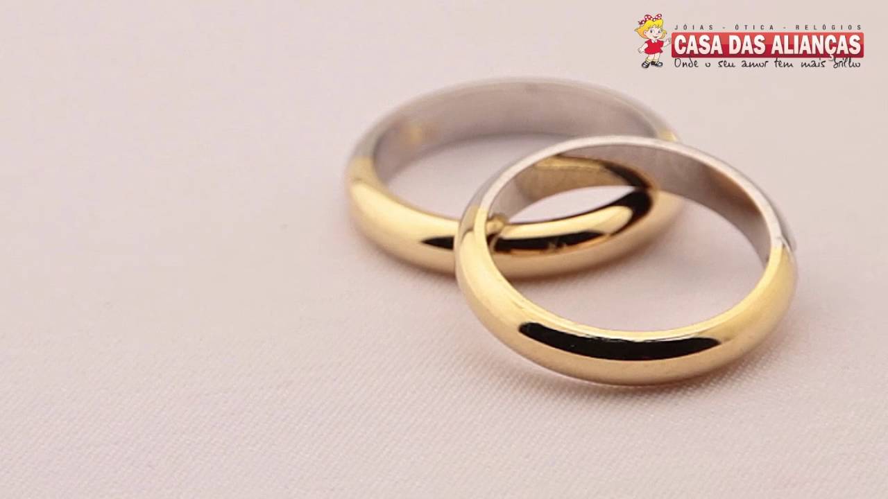 Aliança de Ouro Amarelo e Ouro Branco - AS0053