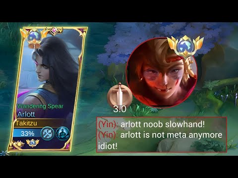 YIN UNDERSTIMATE MY ARLOTT SO I GIVE HIM A LESSON (NEW BUILD & EMBLEM ) MLBB 2023