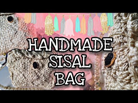 Part of a video titled DIY- Handmade Sisal Bag. - YouTube