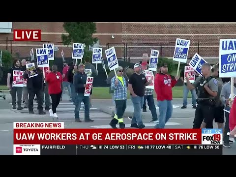 Hundreds of UAW workers on strike at GE Aerospace
