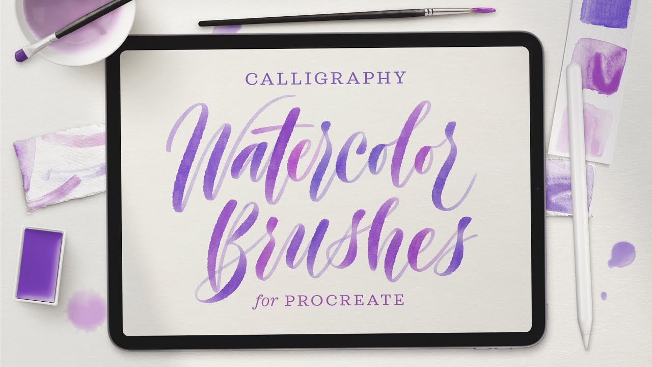 Watercolor Calligraphy Procreate Brushes | Demo & Instructions