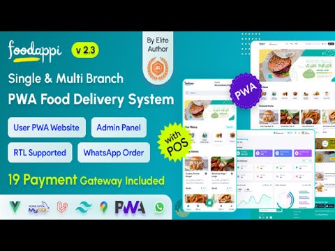 FoodAppi PWA Food Delivery System and WhatsApp Menu Ordering with Admin Panel Restaurant POS