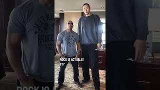 Why does The Rock lie about his height