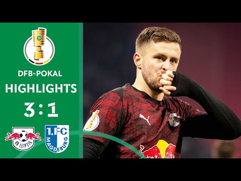 Baumgartner’s brace saves the day | RB Leipzig vs 1. FC Magdeburg 3-1 | Highlights | DFB-Pokal R16