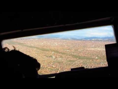 TAM Bolivia F-27-400M Cockpit - Approach & Landing Rwy 10 at El Alto Terminal Bartolina Sisa (LPB)