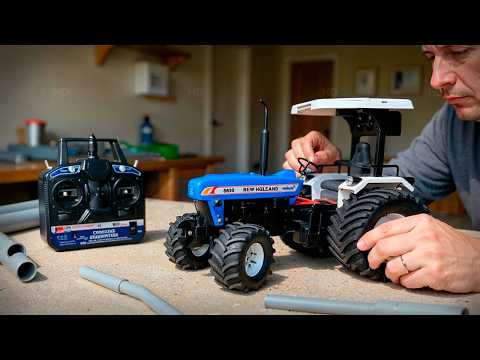 Man BUILDS an INCREDIBLE HANDMADE New Holland RC TRACTOR Using PVC by @mohitmalik9999