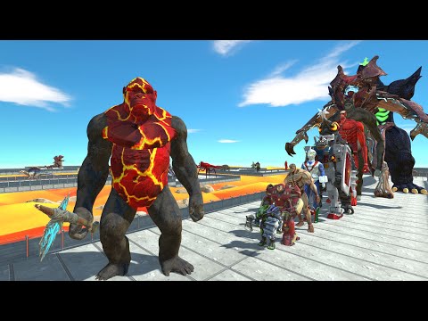 King Kong Lava vs Super Godzilla LAVA DEATH RUN  Animal Revolt Battle Simulator