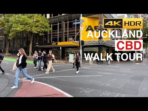 Auckland CBD Monday Walk Tour New Zealand 4K HDR