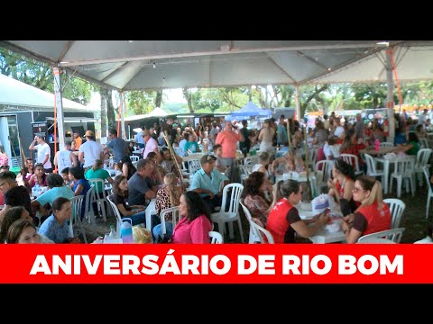 ENCERRAMENTO DA FESTA DE ANIVERSÁRIO DE RIO BOM COM O TRADICIONAL CHURRASCO NO ESPETO DE BAMBU