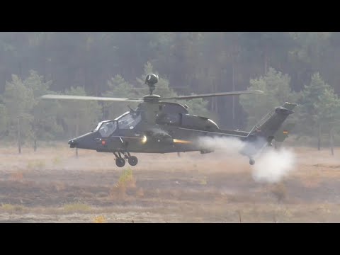 Kampfhubschrauber Tiger der Bundeswehr im scharfen Schuss - ALÜ LandOP 2022 / KHT / UH