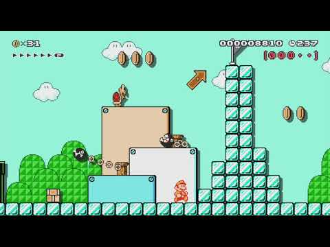 W6-1 雪原の大地 winter fall by とも - Super Mario Maker - No Commentary 1bm