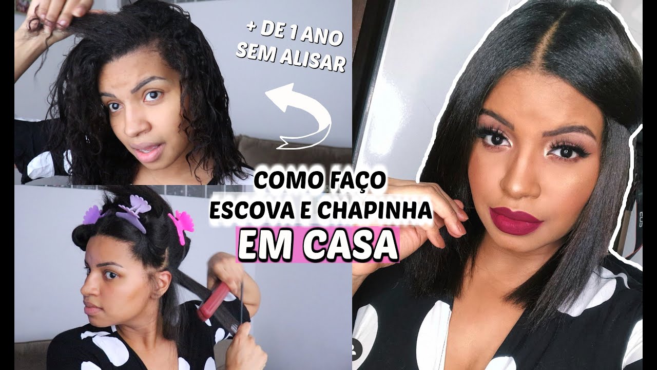 COMO FINALIZO O CABELO COM ESCOVA E CHAPINHA EM CASA  - 1 ANO SEM ALISAR  A RAIZ !
