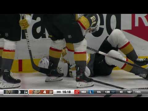 Mark Stone crashes awkwardly to the boards  |  Vegas Golden Knights vs Anaheim Ducks 12/01/21