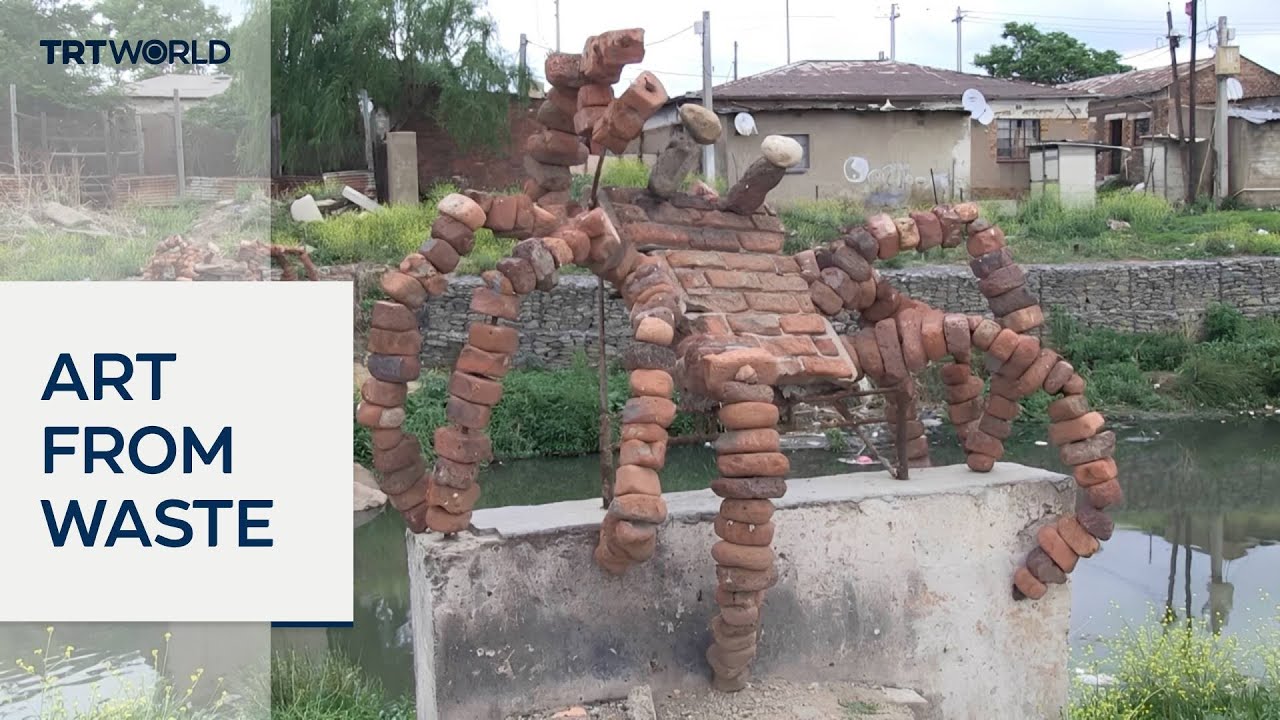 Johannesburg river waste finds new life as art