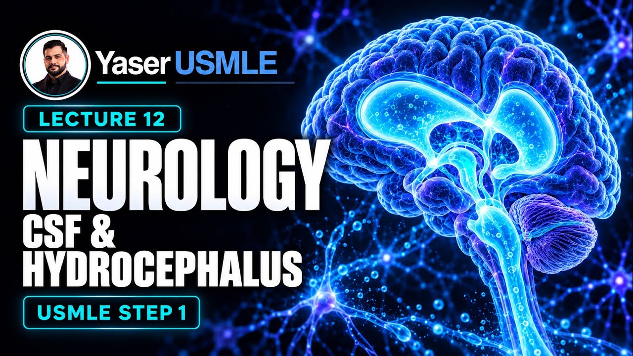 Neurology Lecture 12 (CSF, Hydrocephalus, Cavernous, AV Malformation), USMLE Step1, Dr Yaser