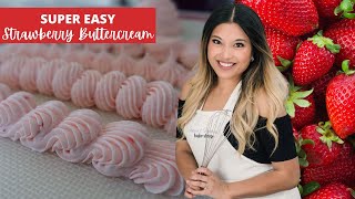 How to Make SUPER EASY Strawberry Buttercream (Use Fresh or Frozen Strawberries!)