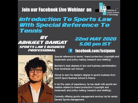 ISST Webinar on Sports Law by Abhijeet Dangat
