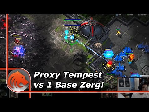 StarCraft 2: ONE Base Proxy Tempests vs Zerg!