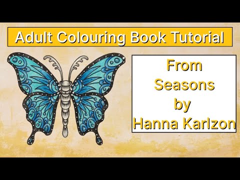 Adult Colouring Tutorial Butterfly from Seasons by Hanna Karlzon