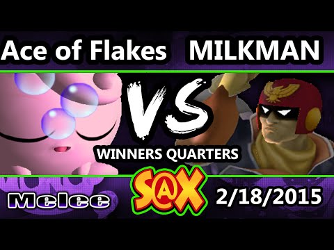 S@X - Ace of Flakes (Jigglypuff) Vs. MilkMan (Falcon, Marth) SSBM Winners Quarters - Melee