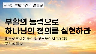 부활의 능력으로 하나님의 정의를 실현하라