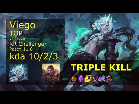 Viego vs Jayce Top - KR Challenger 10/2/3 Patch 11.8 Gameplay // [롤] 비에고 vs 제이스 탑