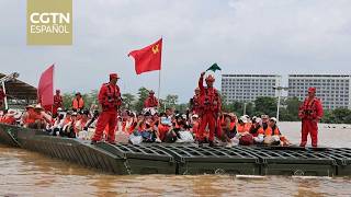 Continúan labores de rescate en Guangxi con el despliegue de puentes flotantes de emergencia