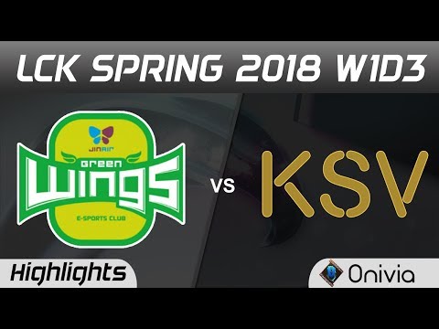 JAG vs KSV Highlights Game 1 LCK Spring 2018 W1D3 JinAir Green Wings vs KSV eSports by Onivia