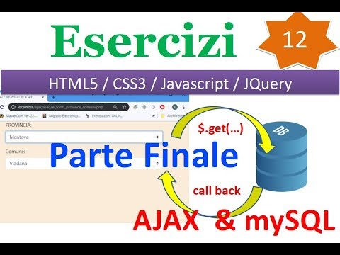 Esercizi JQuery - CSS3 - HTML5 ITA 12: AJAX - drop down list coordinate (parte finale)