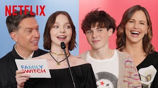 Emma Myers, Brady Noon, Jennifer Garner, and Ed Helms Face Off for Trivia | Family Switch | Netflix