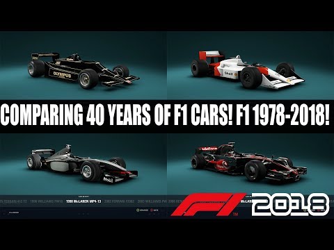40 Years of F1 Cars! F1 1978 vs 1988 vs 1998 vs 2008 vs F1 2018!