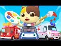 Let S Color The Toy Cars Police Car Ambulance Colors Song Nursery Rhymes Kids Songs BabyBus