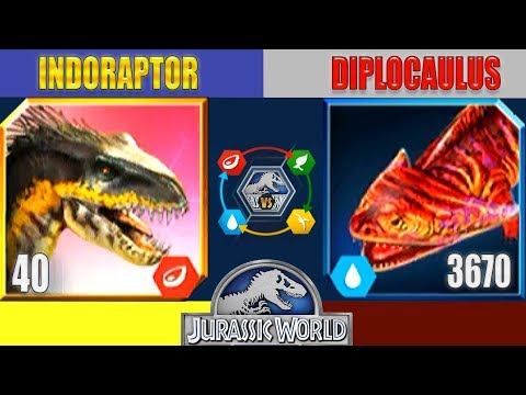 INDORAPTOR vs DIPLOCAULUS - UMOONASAURUS PACK | JURASSIC WORLD THE GAME