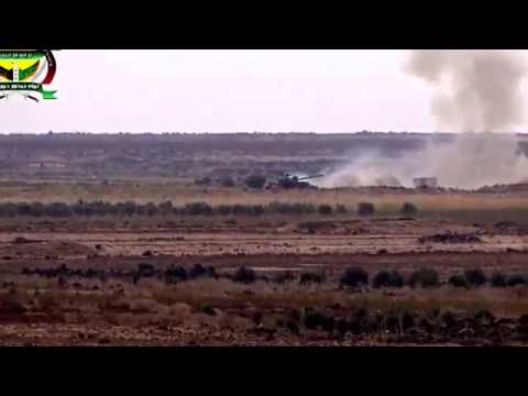 استهداف دبابة بصاروخ السهم الأحمر في نوى في ريف درعا من قبل لواء جيدور حوران ولواء أبابيل حوران