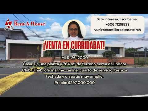 Venta Curridabat Amplia Casa de una Planta y Gran Terreno cerca del Indoor Club