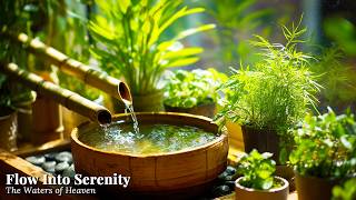 Bamboo Water Sounds Among Green Plants 🌿 Relaxing Music for a Busy Mind