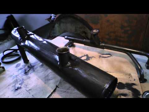 Classic VW BuGs POR-15 Factory Manifold Muffler Gray Paint Vintage Resto Tip