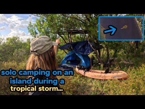 Stealth camping on an island during a tropical storm (solo)