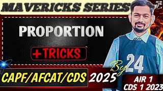 Proportion In 10 Ques || For Afcat/Cds/Capf 2025 || With PYQs || By Upsc Cds Air 1