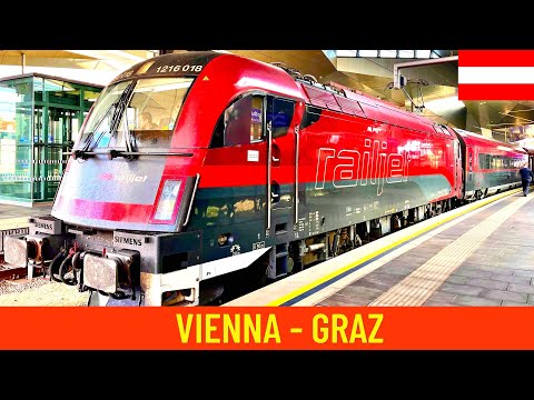 Cab ride Vienna - Graz (Austrian Federal Railways ÖBB) - train drivers view in 4K