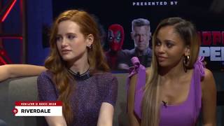 Lili Reinhart, Cole Sprouse, Madelaine Petsch and Vanessa Morgan impersonating Cheryl Blossom video