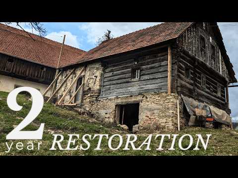 2-Years Renovating Our Forgotten Limestone and Log Cabin