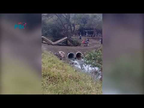 Reestablecen paso entre Onzaga y San Joaquín luego del colapso del puente Monra
