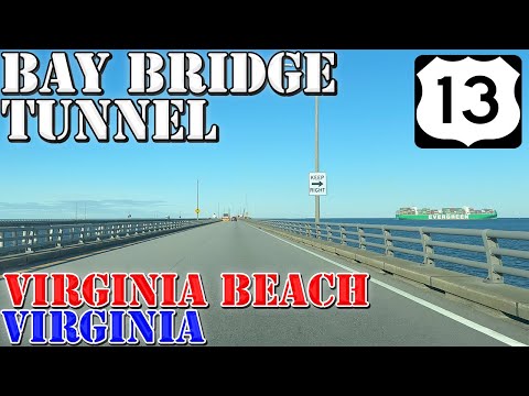 Chesapeake Bay Bridge Tunnel North - Underwater - Virginia Beach - 4K Infrastructure Drive