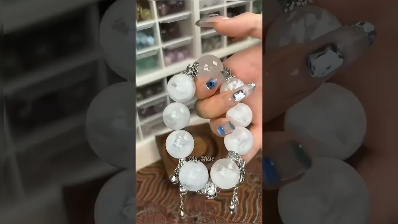 🌙 DIY Gemstone Bracelet | Powerful Crystal Beads Handmade Jewelry ✨ #asmr #diyjewelry #crystals