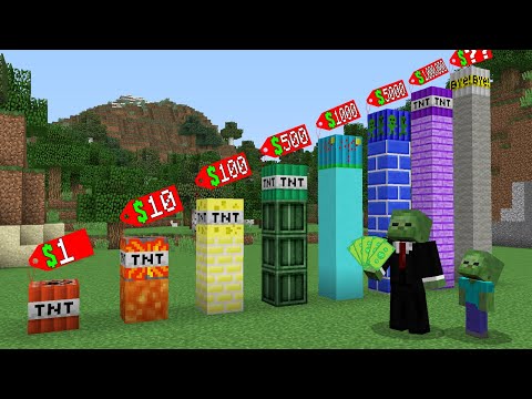 HER BOYUTTA TNT SATIN ALIRSANIZ ne olur? KÜÇÜK TNT KARŞI EN UZUN TNT ! - Minecraft